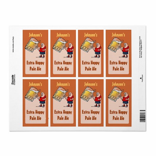 Funny Big Beer Guy Homebrew Beer Label (Full Sheet)