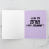 FUNNY big BIRTHDAY CARDS GOED BOWEL MOVEMENTS Kaart (Binnen)