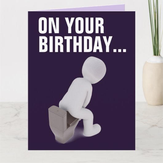 FUNNY big BIRTHDAY CARDS GOED BOWEL MOVEMENTS Kaart (Voorkant)