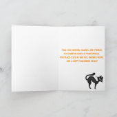 Funny Big Black Cat Halloween Wenskaart Kaart (Binnen)