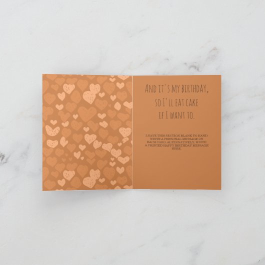 Funny Big Boned Cat jarig Kaart (Binnen)