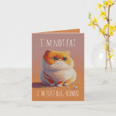 Funny Big Boned Cat jarig Kaart (Gele Bloem)