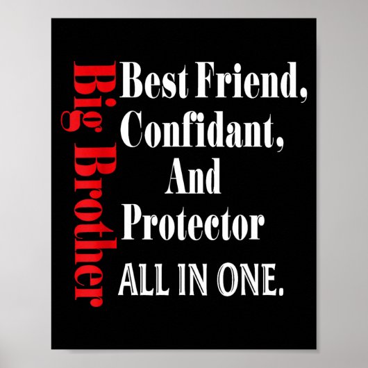 Funny Big Brother Definition Birthday Men Teens Yo Poster (Voorkant)