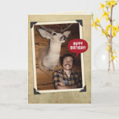 Funny Big Buck Birthday Kaart (Gele Bloem)