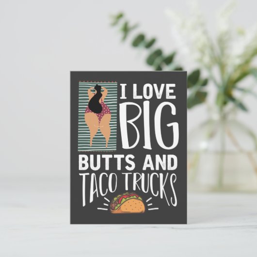 Funny Big Butt en Taco Lover Briefkaart (Staand voorkant)