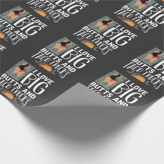 Funny Big Butt en Taco Lover Cadeaupapier (Hoek)