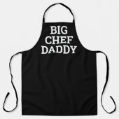 Funny Big Chef Dad Black Cooking Schort (Voorkant)