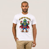 Funny Big Dill Pickle Superhero Comic Graphic T-shirt (Voorkant volledig)