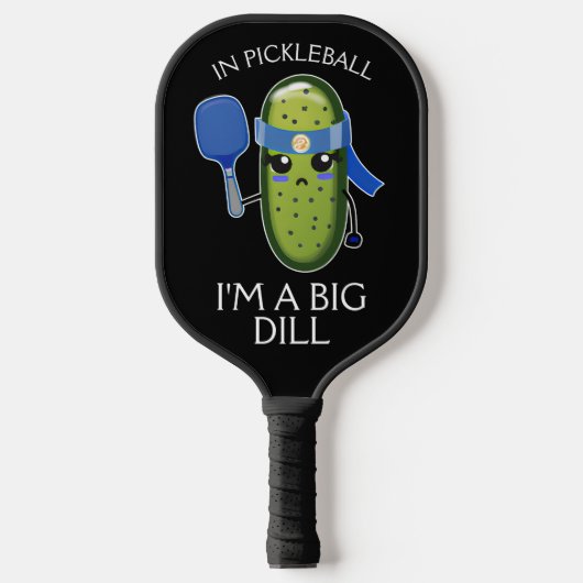 Funny Big Dill Team Name Number Blue Black & Green Pickleball Paddle (Voorkant)
