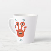 Funny Big Eyed glimlach Cute Monster Name Latte Mok (Linkerhoek)