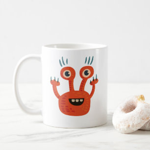 Funny Big Eyed Smilling Cute Monster Koffiemok