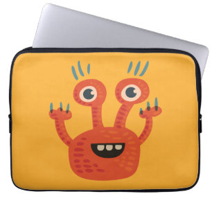 Funny Big Eyed Smilling Cute Monster Laptop Sleeve