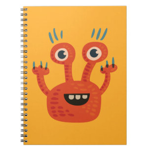 Funny Big Eyed Smilling Cute Monster Notitieboek