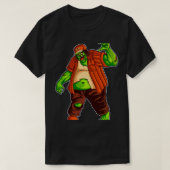 Funny Big Fat Zombie Walker met pet tekenen Best T-shirt (Design voorkant)