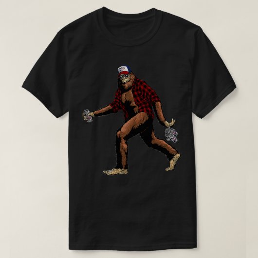 Funny Big Foot Big Foot en bierBig Foot T-shirt (Design voorkant)