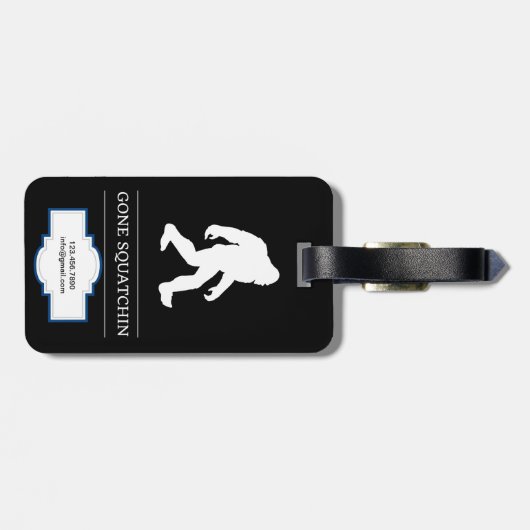 Funny Big Foot Gone Squatchin Sasquatch Bagagelabel (Achterkant horizontaal)