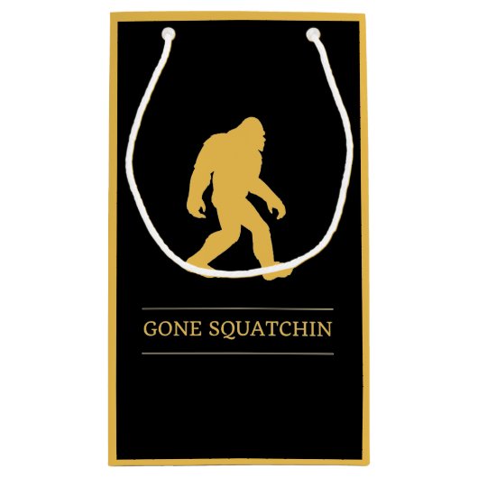 Funny Big Foot Gone Squatchin Sasquatch Klein Cadeauzakje (Achterkant)