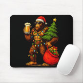 Funny Big Foot Santa Hat Drink Christmas Tree Xmas Muismat (Met muis)