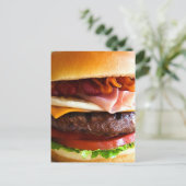 Funny big hamburger briefkaart (Staand voorkant)