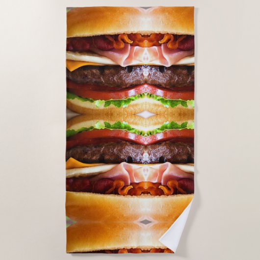 Funny big hamburger strandlaken (Voorkant)