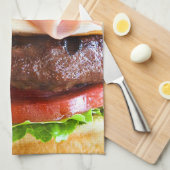 Funny big hamburger theedoek (Quarter Fold)