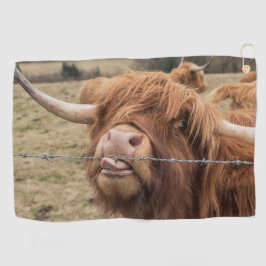 Funny big hiry Scottish Highland Golfhanddoek