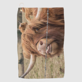 Funny big hiry Scottish Highland Golfhanddoek