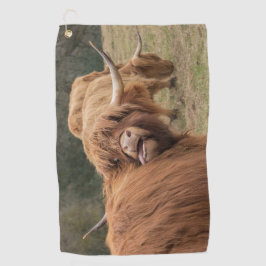 Funny big hiry Scottish Highland Golfhanddoek