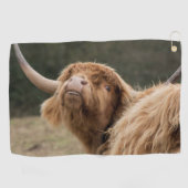 Funny big hiry Scottish Highland Golfhanddoek (Horizontaal)