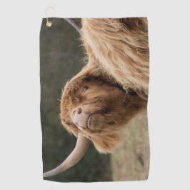 Funny big hiry Scottish Highland Golfhanddoek