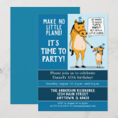 Funny Big Horse and Little Horse Birthday Party Kaart (Voorkant / Achterkant)