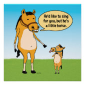 Funny Big Horse en Little Horse Poster (Voorkant)