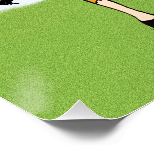 Funny Big Horse en Little Horse Poster (Hoek)