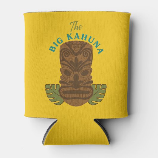 Funny Big Kahuna Tiki Mask Vaderdag Blikjeskoeler (Voorkant)