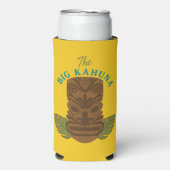 Funny Big Kahuna Tiki Mask Vaderdag Seltzer Blikjeskoeler (Seltzer Voorkant)