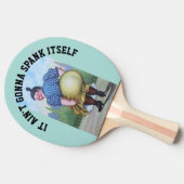 FUNNY BIG MAAR VROUW DIE HET NIET ZELF GAAT SPANNE TAFELTENNISBATJE (Zijkant)