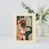 Funny big mouth  bier drink cartoon briefkaart (Staand voorkant)