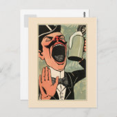 Funny big mouth  bier drink cartoon briefkaart (Voorkant / Achterkant)