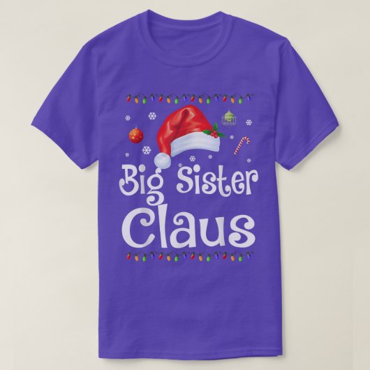 Funny Big Sister Claus kerstpyjama Santa Gi T-shirt (Design voorkant)