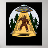 Funny Bigfoot Alien Abduction Space UFO Poster (Voorkant)