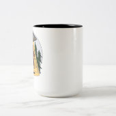 Funny Bigfoot Alien Abduction Space UFO Tweekleurige Koffiemok (Center)