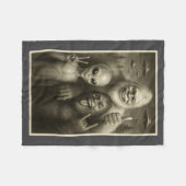 Funny Bigfoot, Alien, &amp; Yeti Sasquatch Rock On Fleece Deken (Voorkant (Horizontaal))