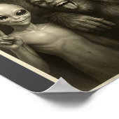 Funny Bigfoot, Alien, &amp; Yeti Sasquatch Rock On Poster (Hoek)