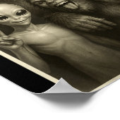 Funny Bigfoot, Alien, &amp; Yeti Sasquatch Rock On Poster (Hoek)