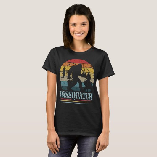 Funny Bigfoot BASSQUATCH Bass Vist Sasquatch Be T-shirt (Voorkant volledig)