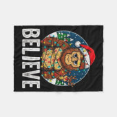 Funny Bigfoot Believe Christmas Sasquatch Santa Fo Fleece Deken (Voorkant (Horizontaal))
