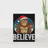 Funny Bigfoot Believe Christmas Sasquatch Santa Fo Kaart (Voorkant)