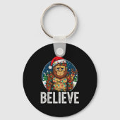 Funny Bigfoot Believe Christmas Sasquatch Santa Fo Sleutelhanger (Voorkant)