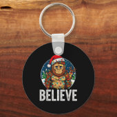Funny Bigfoot Believe Christmas Sasquatch Santa Fo Sleutelhanger (Voorkant)