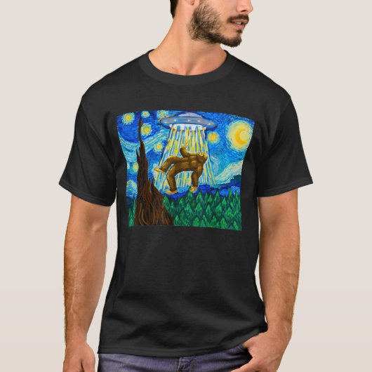 Funny Bigfoot, Bigfoot Alien, Funny Sterrennacht T-shirt (Voorkant)